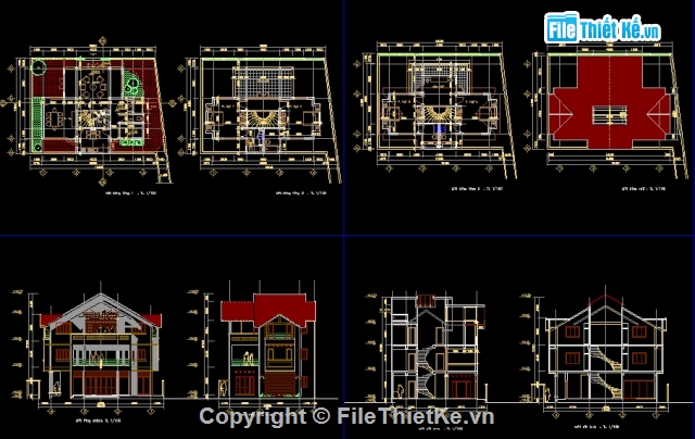 bản vẽ biệt thự,bản vẽ kiến trúc,kiến trúc biệt thự,biệt thự Kt 10x10m,BT 9.72x9.72m,BT 11.5x16.4m